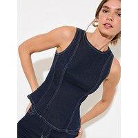 Friends Like These Seamed Detail Top - Blue
