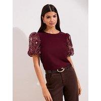 Friends Like These Puff Sleeve T-Shirt - Burgundy