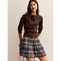 New Look Scalloped Trim Knit Cardigan - Brown