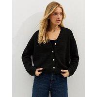 New Look V-Neck Boyfriend Cardigan - Black