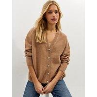 New Look V-Neck Boyfriend Cardigan - Camel