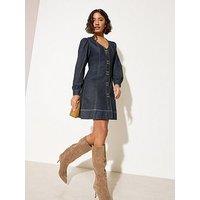 Friends Like These Denim Mini Dress - Blue