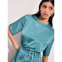 Friends Like These Covered Buckle Longline Top - Blue