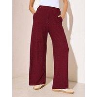 Friends Like These Ripple Textured Trousers - Berry Red