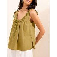 Friends Like These Poplin Tie Shoulder Cami - Green
