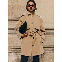 Friends Like These Cape Effect Trench Coat - Brown