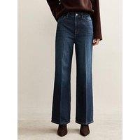 New Look Centre Crease Wide Leg Jeans - Blue