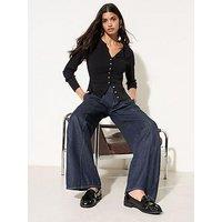 Friends Like These Pleat Front Wide Leg Jean - Blue