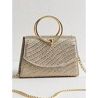 New Look Gold Diamant&Eacute; Embellished Round Top Handle Bag