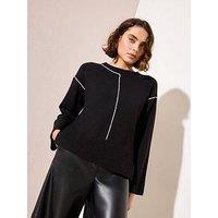Friends Like These Stitch Detail Jumper - Black