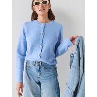 Vero Moda Fiona Long Sleeve Button Cardigan - Blue