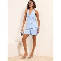Friends Like These Crosshatch Halter Waistcoat - Blue