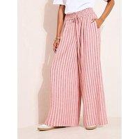 Friends Like These Linen Shirred Waist Palazzo - Pink