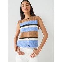 Only Stripe Button Up Knitted Vest - Multi