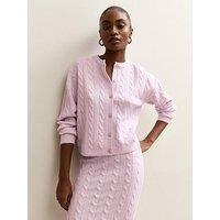New Look Cable Knit Cardigan - Lilac