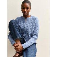 New Look Cable Knit Cardigan - Blue