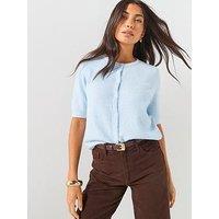 Vero Moda Vmdoffy Short Sleeve Cardigan - Blue