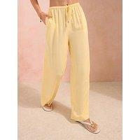 Friends Like These Linen Skinny Tie Trouser - Yellow