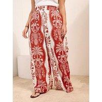 Friends Like These Lutus Print Linen Plazzo Trouser