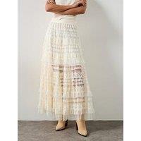 Allsaints Arlea Tulle Maxi Skirt - Antique White