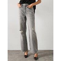 Allsaints Brooklyn Straight Leg Jeans - Destroy Grey