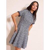 Friends Like These Boucle Trim Mini Dress - Blue