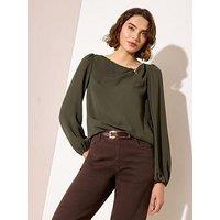 Friends Like These Hardware Drape Blouse - Green