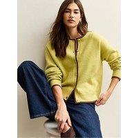 New Look Tipped Crew Neck Cardigan - Green