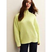 New Look Longline High Neck Jumper - Bright Green
