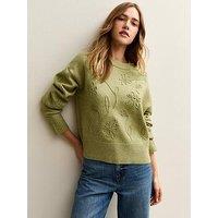 New Look Floral Embroidered Jumper - Light Green
