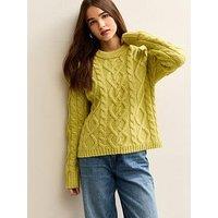 New Look Midweight Cable Knit Jumper - Bright Green