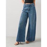 The Very Collection Tailored Wide Leg Jeans - Dark Wash