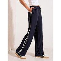Friends Like These Crochet Side Trim Trouser - Navy