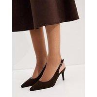 New Look Faux Suede Slingback Pumps - Brown