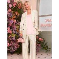 New Look Wide Leg Stripe Trouser - White