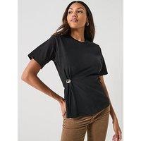 Only Marie Button Detail Top - Black