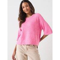 Jdy Elanora 3/4 Length Sleeve Pullover- Pink