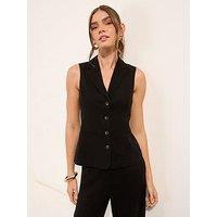 Friends Like These Linen Collared Waistcoat - Black
