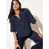 Friends Like These Short Sleeve Boxy Shirt - Blue