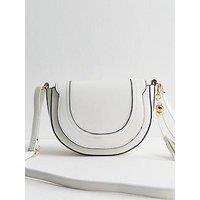 New Look Faux Leather Saddle Crossbody Bag - White