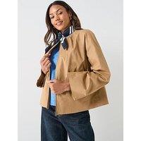 Aware Vera Long Sleeve Collarless Jacket - Brown