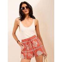 Friends Like These Rust Shell Cutwork Short - Orange
