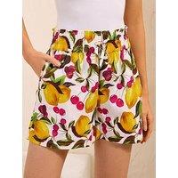 Friends Like These Lemon Printed Linen Short - Yellow