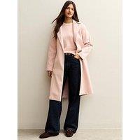 New Look Open Front Longline Coat - Pink