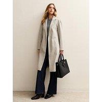 New Look Open Front Longline Coat - Grey
