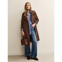 New Look Double Breasted Trench Coat - Dark Brown