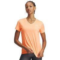 Under Armour Womens Training Tech Short Sleeve V Neck T-Shirt - Orange