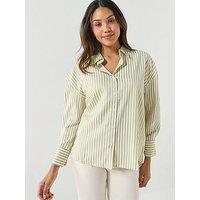 Jdy Jdyvesper Loose Long Sleeve Striped Shirt - Cloud Dancer