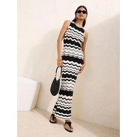Friends Like These Crochet Mono Midi Dress - Black