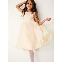 Monsoon Girls Principesa 3D Flower Scuba Dress - Gold